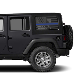 Thin Blue Flag Rear Window Jeep Graphic