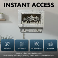 Hidden Gun Safe Coat Rack Snow Mountain Wall Decoration Concealed Shelf Firearm Cabinet