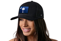 South Carolina Flag Trucker Hat  |  Black South Carolina Flag Snapback