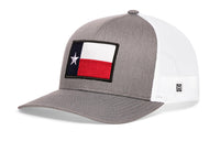 Texas Flag Trucker Hat  |  Gray-White TX Snapback