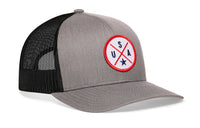 USA Trucker Hat  |  Gray-Black America Snapback