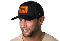 Shiba Inu Trucker Hat Leather  |  Black Dog Snapback
