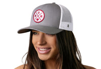 Mom Trucker Hat  |  Gray-White Snapback