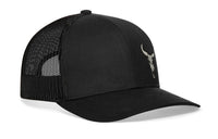 Bull Skull Trucker Hat  |  Black Steer Snapback