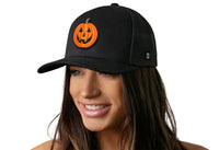 Jack-O-Lantern Trucker Hat Trucker Hat  |  Black Pumpkin Snapback