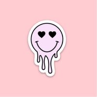 LMSS® STICKER - Heart Eye Melting Smiley (Light Purple)