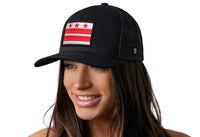 Washington DC Flag Trucker Hat  |  Black Snapback