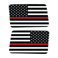 Thin Red Flag Rear Window Jeep Graphic