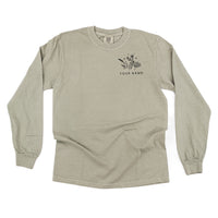 Custom Name - Bouquet (pocket) - (PERSONALIZE IT) - Long Sleeve Comfort Colors Tee