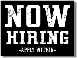 NOW HIRING YS11 24x18 Yard Sign