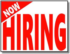 NOW HIRING YS19 24x18 Yard Sign