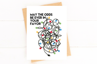 Tangled Lights May the Odds Be in Your Favor Christmas Card