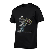 Dirt Bike Rider Retro Motorcycle Motocross  Rolled Sleeves T-Shirt