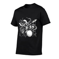 Octopus Playing Drums Retro Drummer  Heathered Texture T-Shirt