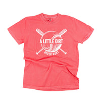 Baseball - A Little Dirt Never Hurt - Comfort Colors Tee