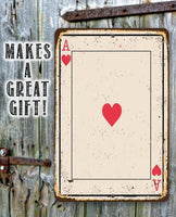 Ace of Hearts Card - Metal Sign