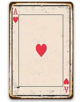 Ace of Hearts Card - Metal Sign