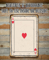 Ace of Hearts Card - Metal Sign