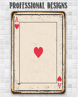 Ace of Hearts Card - Metal Sign