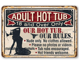 Adult Hot Tub - Metal Sign