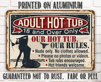 Adult Hot Tub - Metal Sign
