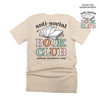 Anti-Social Book Club (Pocket on Front / Full Size on Back) - Unisex Tee