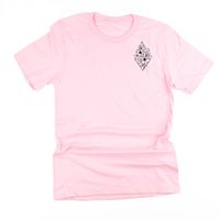Flower Diamond (Pocket Front) w/ Actually Life is Beautiful and I Have Time (Back) - Unisex Tee