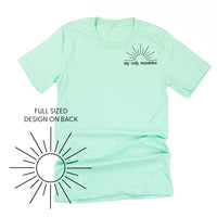 My Only Sunshine Pocket Design w/ Full Sun on Back - Unisex Tee