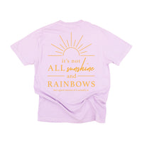 Embroidered Pocket Sunshine on Front w/ Printed It's Not All Sunshine And Rainbows on Back - Comfort Colors Tee