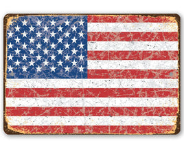 American Flag Grunge - Metal Sign