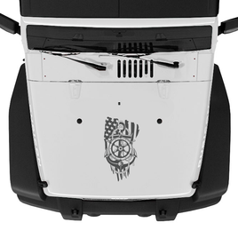 Anchor, Wheel, and Flag Hood Graphic