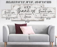 And Thank You For - Canvas