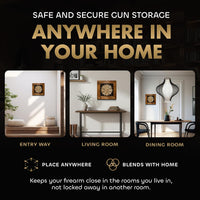 Wild Flower Hidden Gun Storage Wall Decor - Handcrafted Gun Concealment Furniture - Quick Access Handgun Safe with Magnetic Lock - Secure Hidden Wall Safe - USA Made (Black)