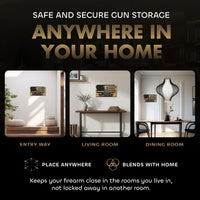 Dont Tread on Me Concealment Shelf - Quick Access Patriotic Hidden Gun Storage with Magnetic Lock - Safe & Secure Gun Concealment Furniture (Distressed)