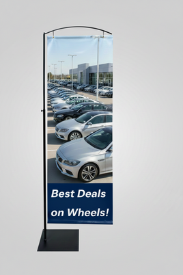 Arch Top Banner Stand - White Background