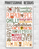 Autumn Sweater Weather - Metal Sign