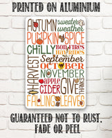 Autumn Sweater Weather - Metal Sign