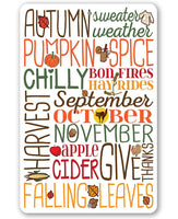 Autumn Sweater Weather - Metal Sign