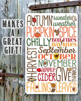 Autumn Sweater Weather - Metal Sign