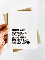 There Are No Words Card for Loss Bereavement Card Sympathy Card
