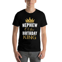 Nephew Of The Birthday King Bday Party Gift For Him  Oversized Silhouette T-Shirt