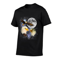 Three Bald Eagle Moon Meme Funny American Bird Eagles Lover  Eco-friendly Material T-Shirt