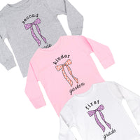 Back to School Bows - (Choose Your Grade) - Child Long Sleeve Tee