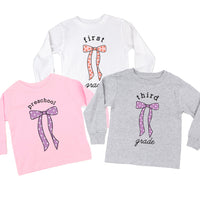 Back to School Bows - (Choose Your Grade) - Child Long Sleeve Tee