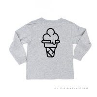 Professional Ice Cream Taste Tester - Single Cone on Back - Child Long Sleeve Tee