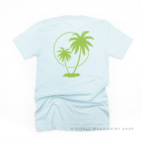 Vacay Vibes (Neon) w/ 2 Palm Trees (back) - Unisex Tee