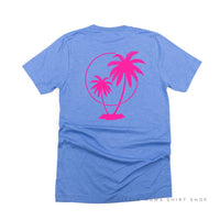 Vacay Vibes (Neon) w/ 2 Palm Trees (back) - Unisex Tee