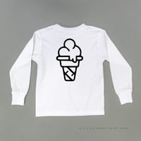 Professional Ice Cream Taste Tester - Single Cone on Back - Child Long Sleeve Tee