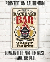 Backyard Bar - Metal Sign