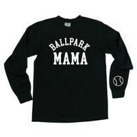 Ballpark Mama (wd) - Long Sleeve Comfort Colors Tee